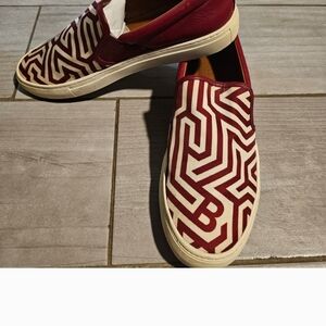 Stylish Red and White Slip-On Shoes